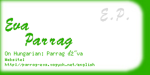 eva parrag business card